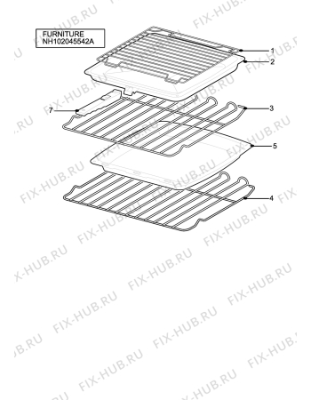 Взрыв-схема плиты (духовки) Electrolux EOU6365G - Схема узла H10 Furniture